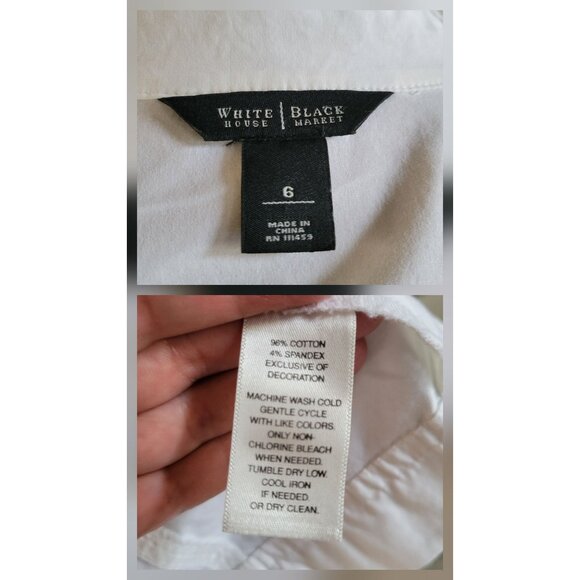 White House Black Market Womens White Long Sleeve Fitted Button-Up Jacket SZ 6 - Picture 4 of 9